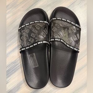 Victoria’s Secret PINK Slides with Clear Strap NWOT Size Medium Slip On